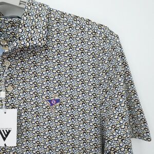 Ocean Reef‎ Club Golf Polo Mens M Multi Geo Print Logo Performance Levelwear